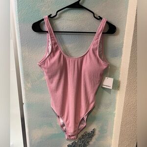 NWT Dixperfect Light Pink Crinkle 90s Trend One Piece Swimsuit